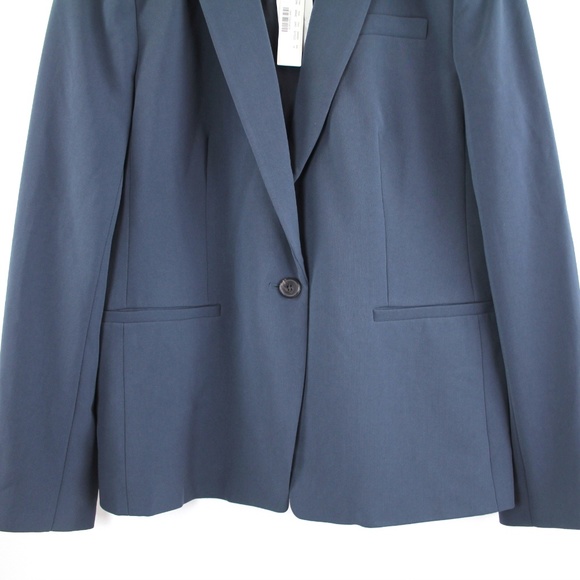 J. Crew Collection Single Breasted Steel Blue Triacetate Blazer Jacket 16 NWT - Picture 3 of 6